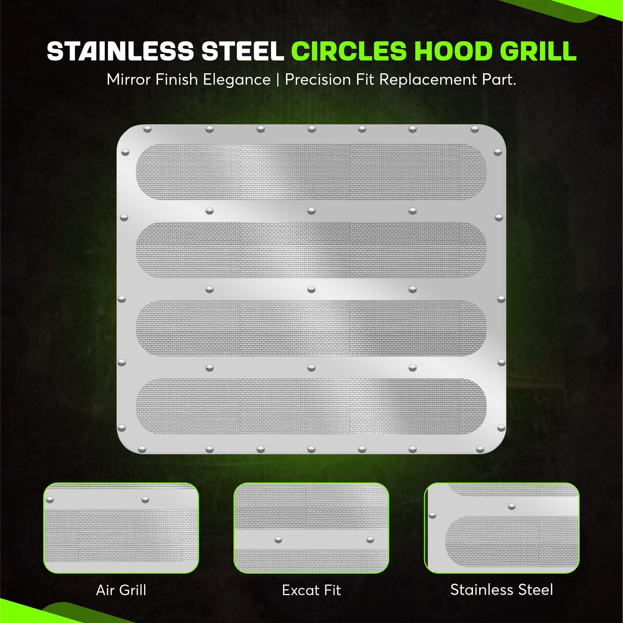 Peterbilt 379 Stainless Steel S1 Hood Grill