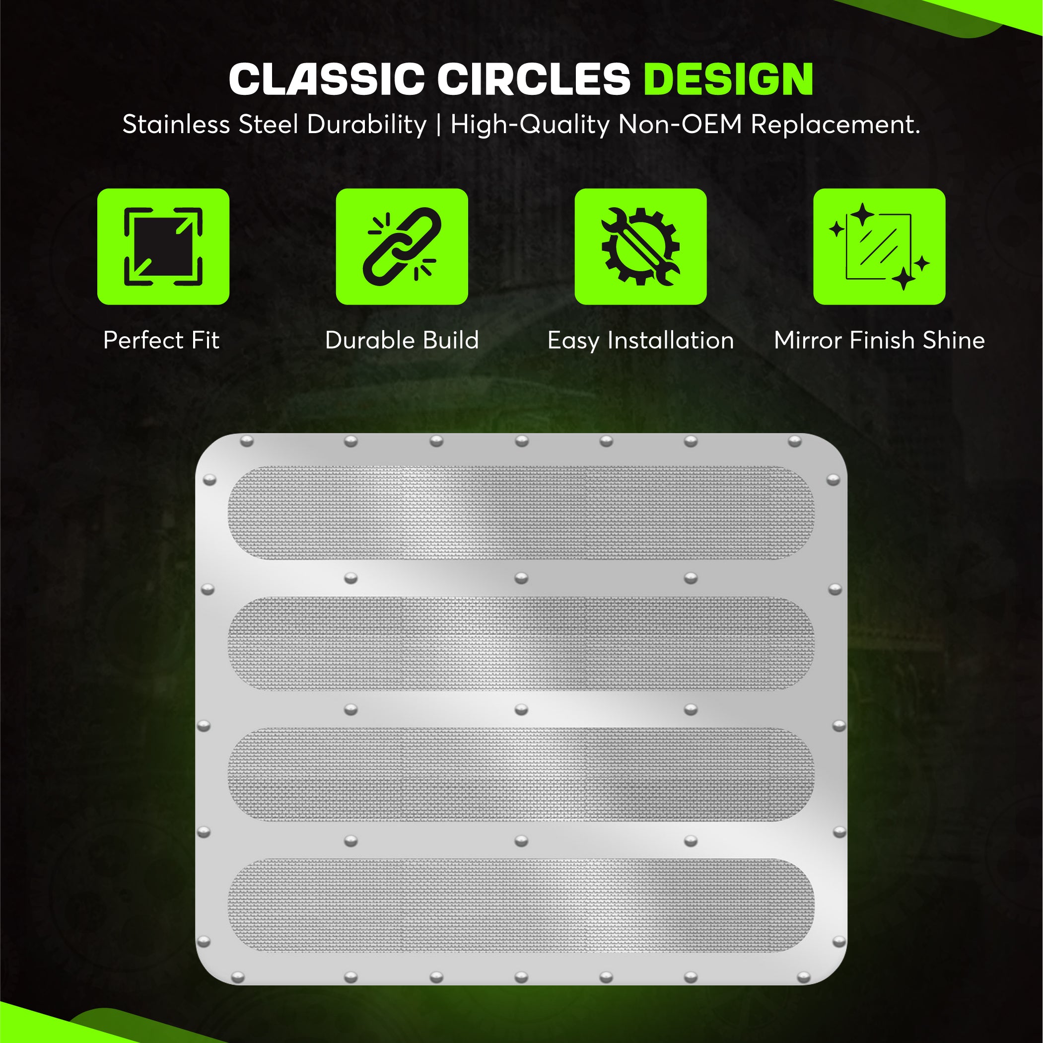 Peterbilt 379 Stainless Steel S1 Hood Grill