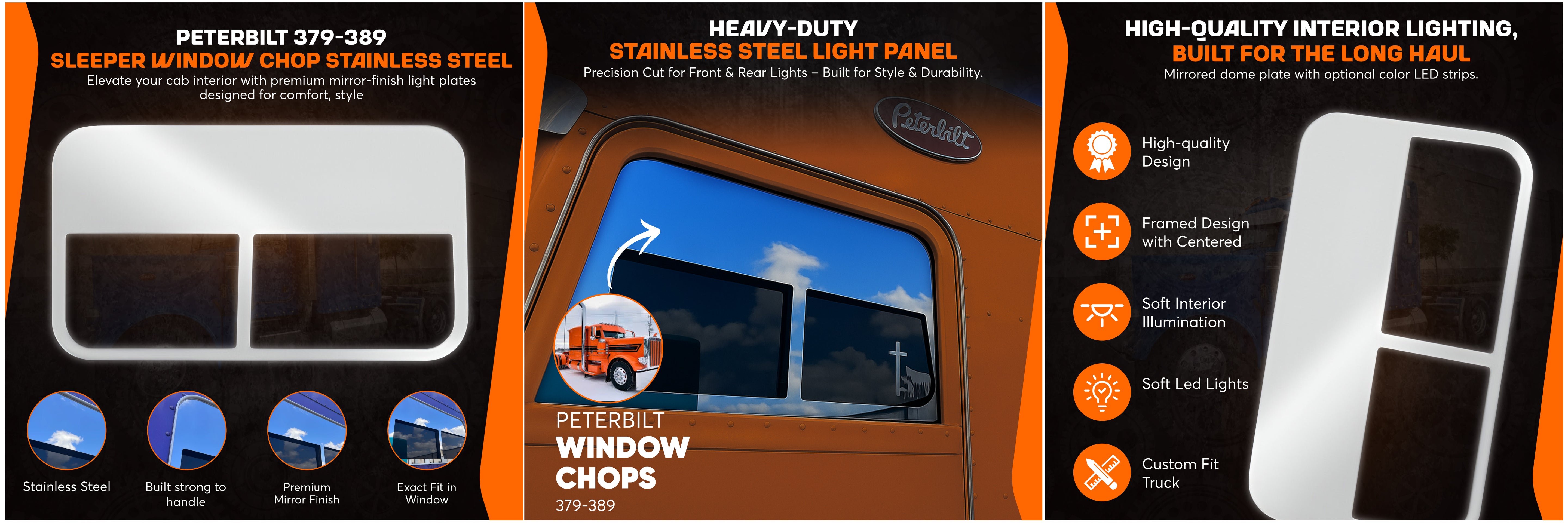 Peterbilt 379 - 389 Sleeper Window Chop