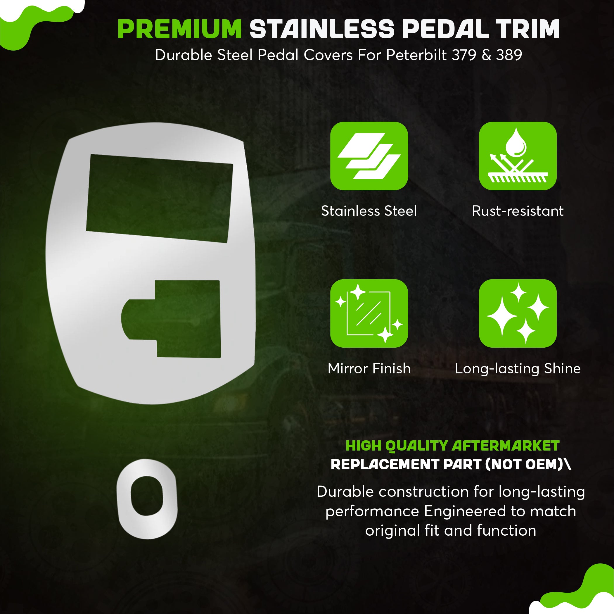 Peterbilt 379 389 388 386 2005 and Up Pedals Trim