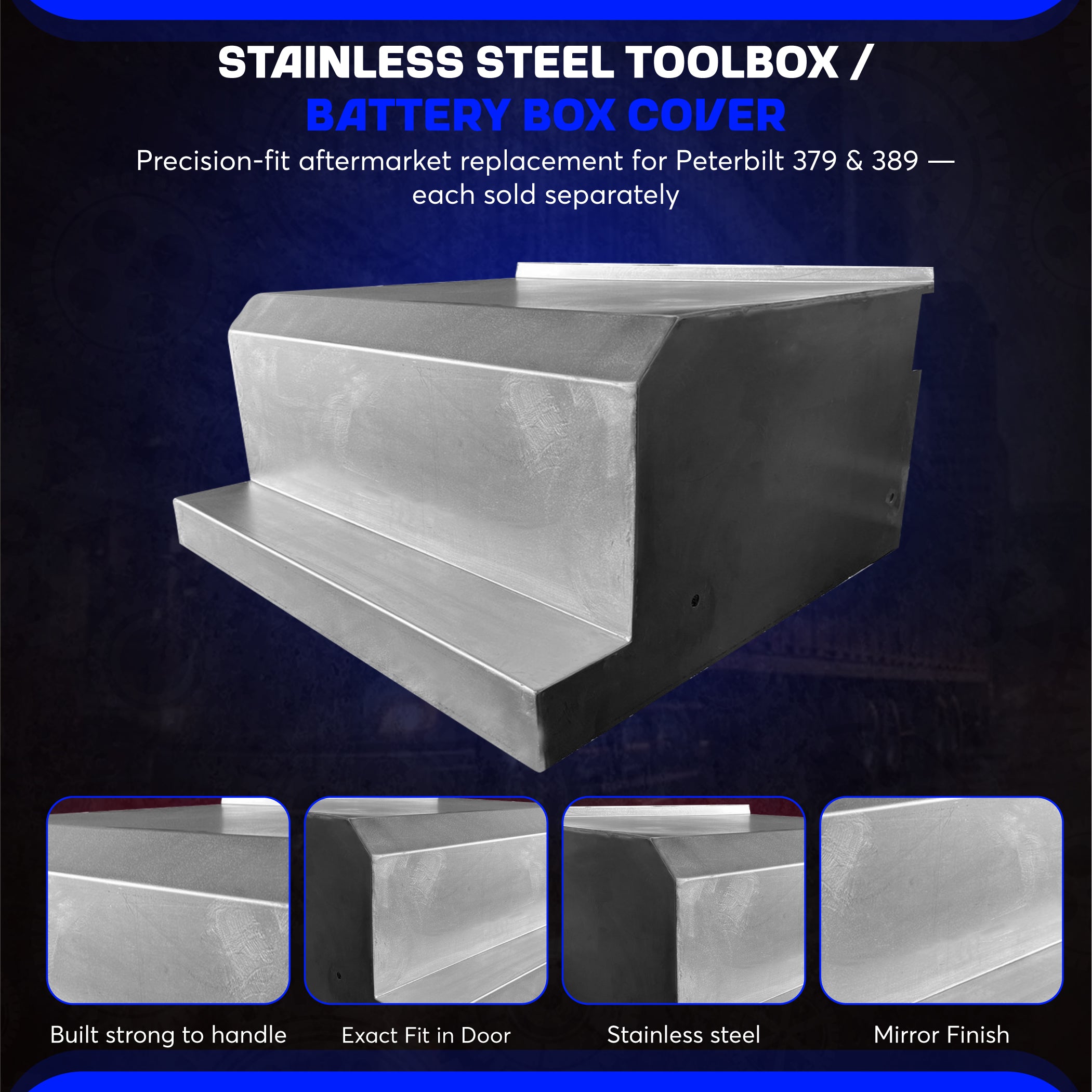 Peterbilt 379 389 Tool Box Stainless Steel Each Sold Separately