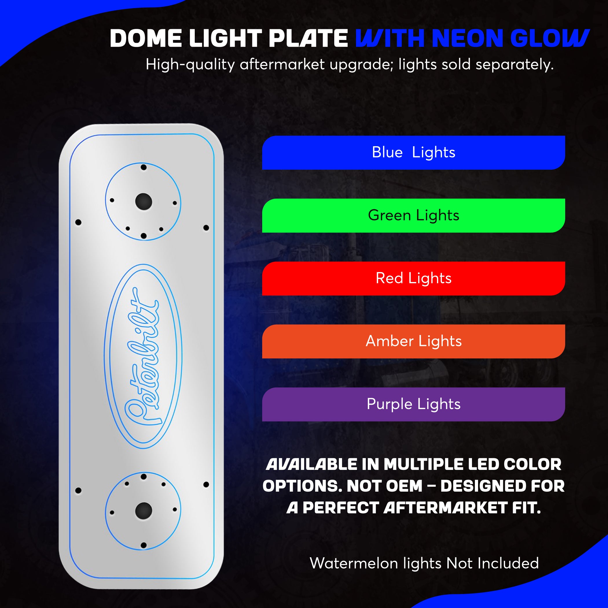 Peterbilt 389 2023 and up Sleeper Light Plate