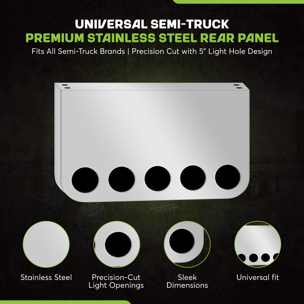 Rear Center Panel 20 Inch RC Style Stainless Steel W/ 5 - 4 Inch On Fr