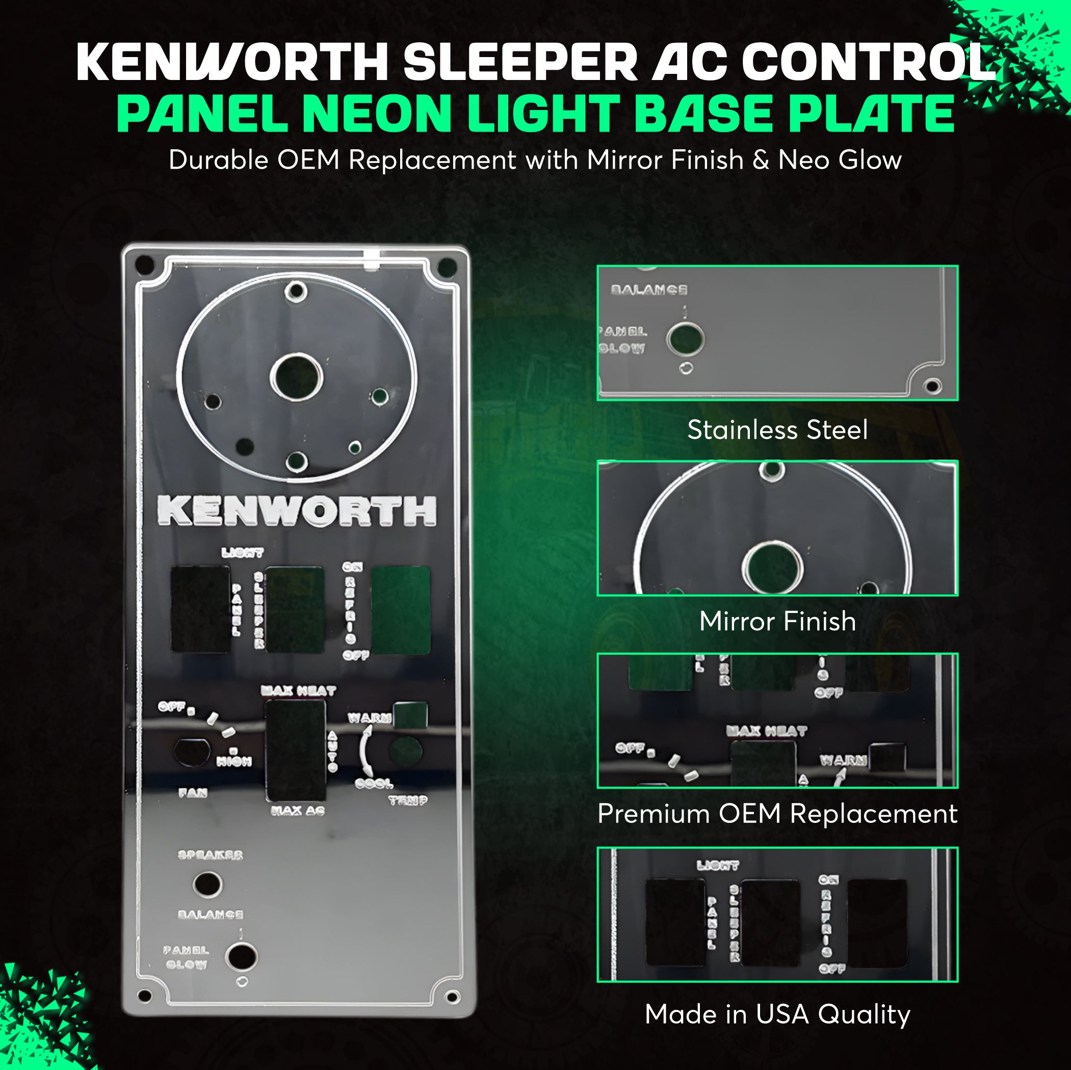 Sleeper AC Control Panel Exact Replacement Compatible with Kenworth W900 T660