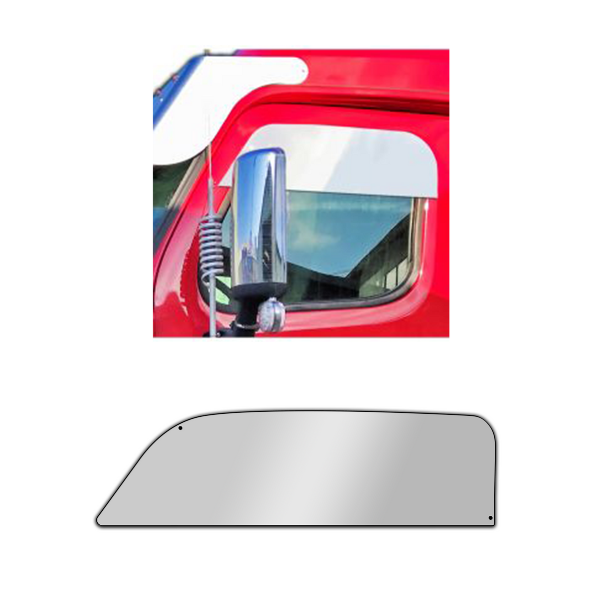 Freightliner Cascadia 10 Inch Chop Top Windows Set Stainless Steel