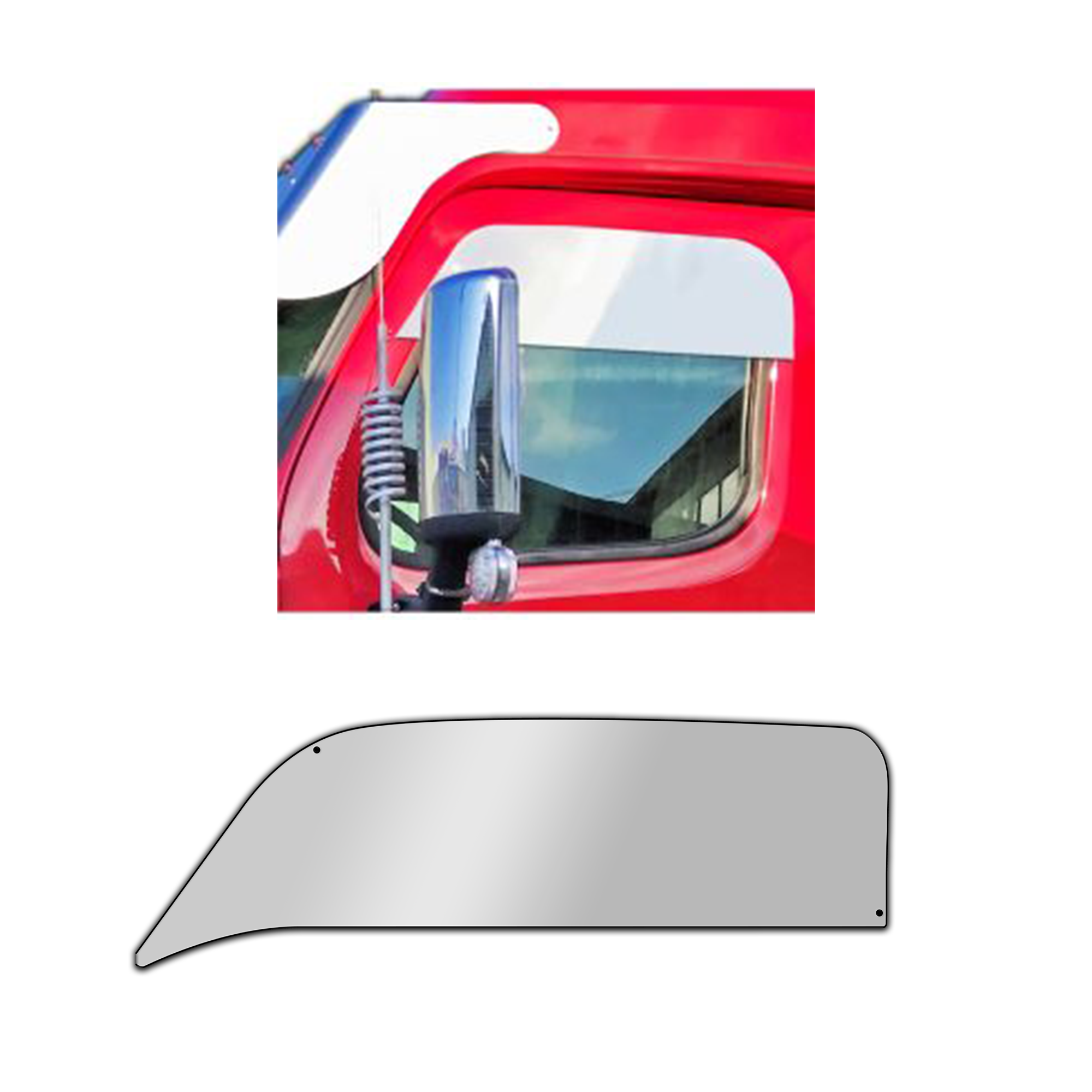 Freightliner Cascadia 10 Inch Flange Chop Top Windows Set Stainless Steel