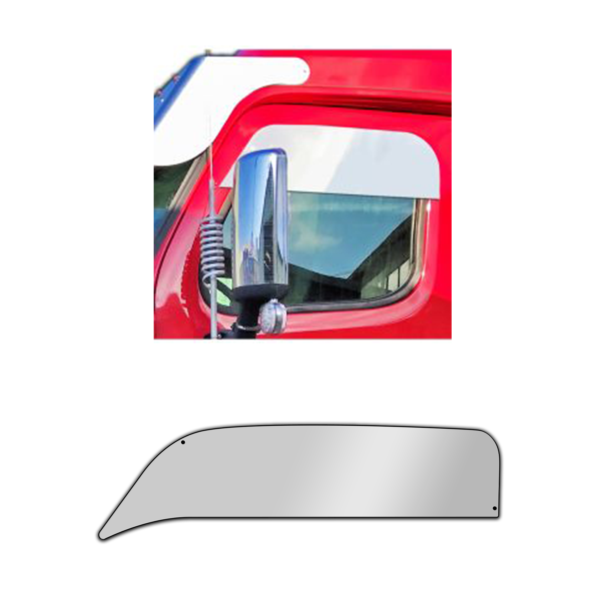 Freightliner Cascadia 8 Inch Flange Chop Top Windows Set Stainless Steel