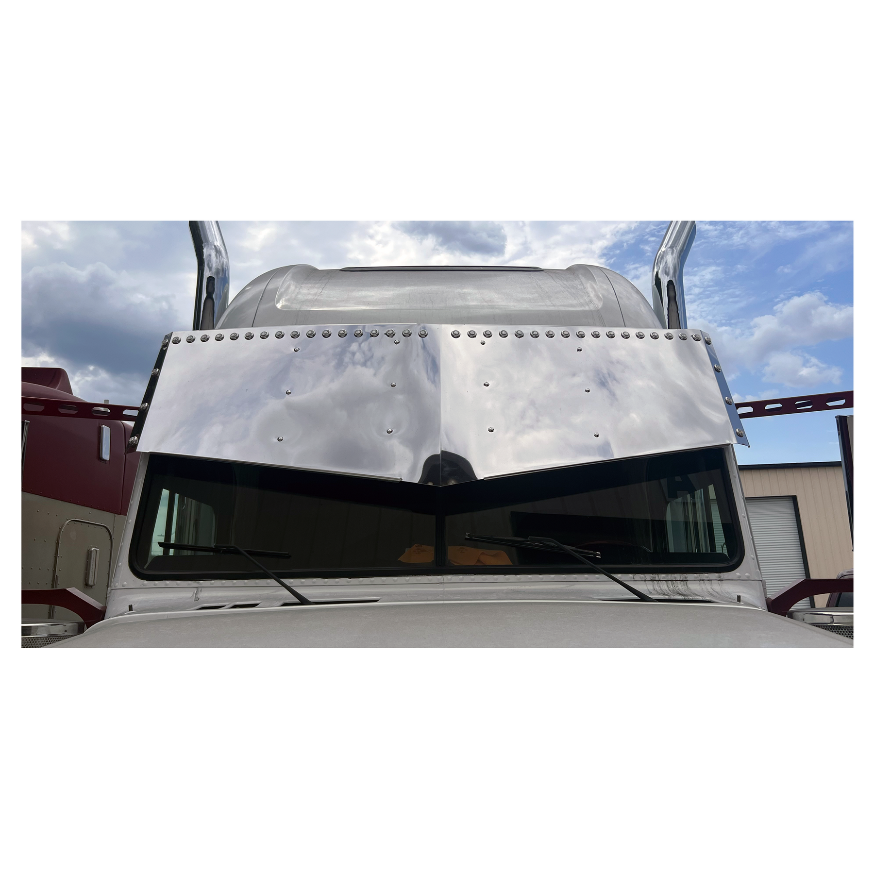 Freightliner Classic Visor 14 inches Angry Stainless Steel