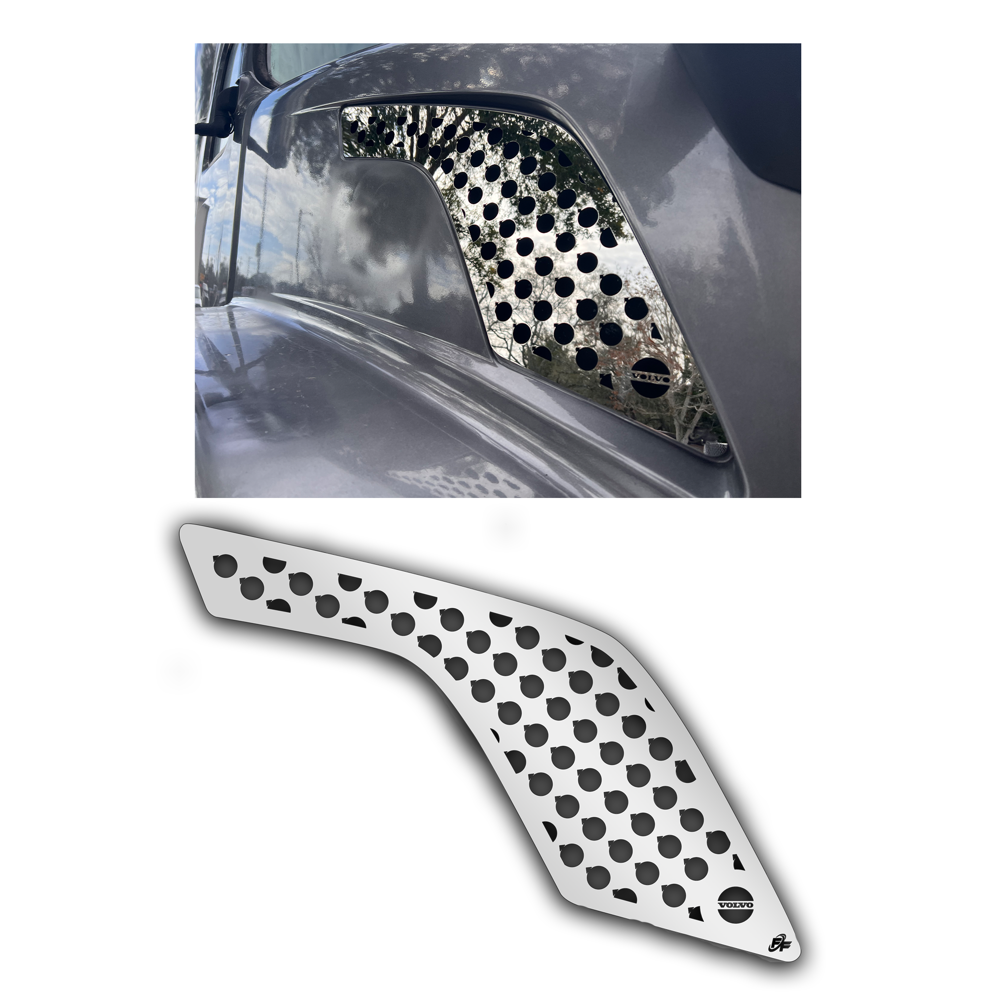 Volvo 660 Stainless Steel Hood Side Vents Set