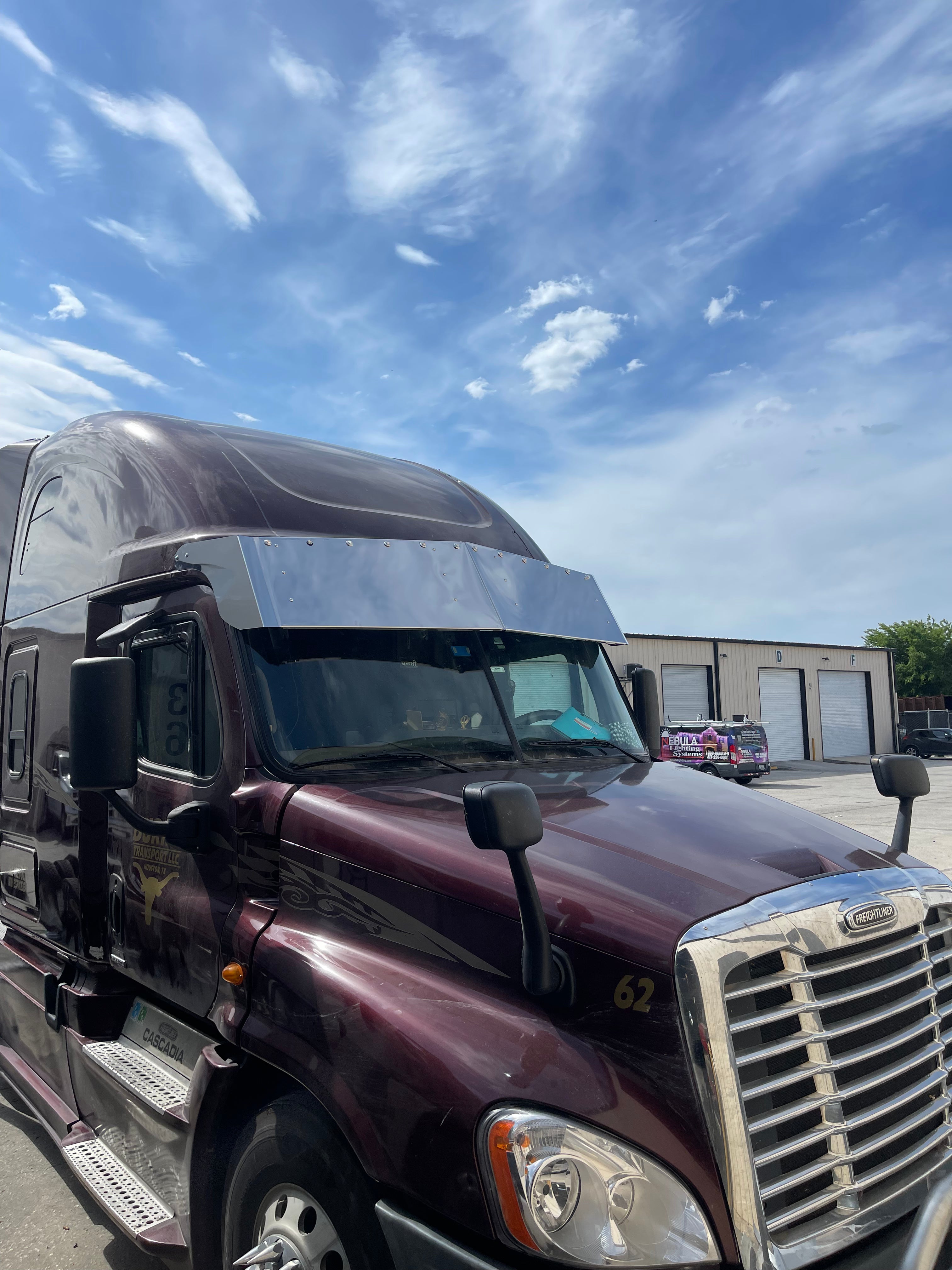 Freightliner Cascadia Visor 17 inches Stainless Steel